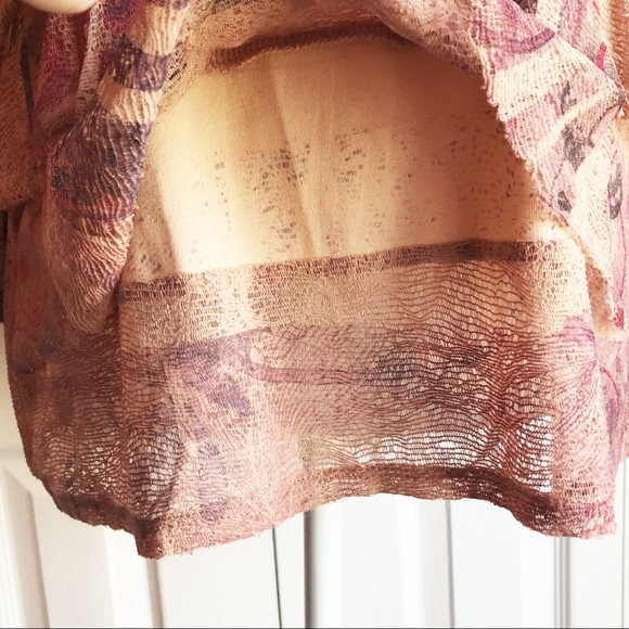 Coldwater Creek Abstract Pink Print Tiered Ruffle Top Large - Picture 10 of 15